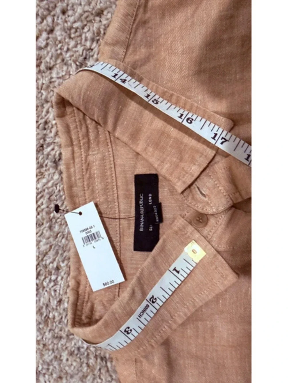 Banana Republic Linen Shirt Lot 7 L Slim 3 NWT